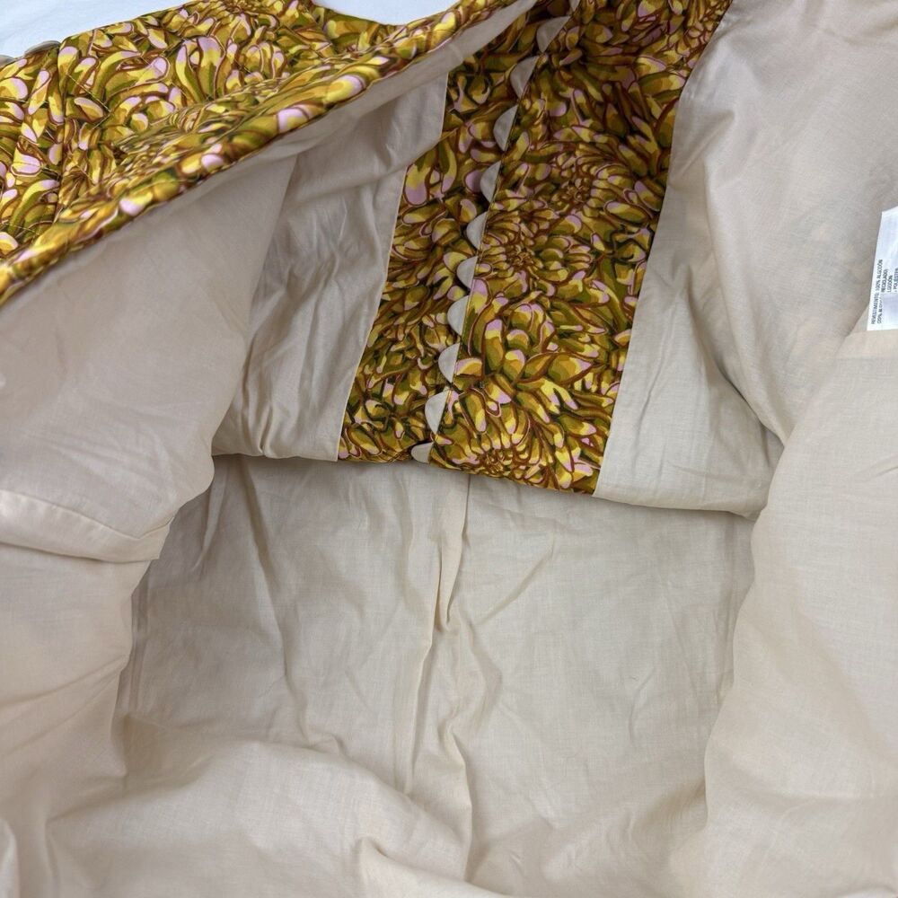 Kika Vargas x Target NEW 1X Yellow Gold Mum Floral Quilted Jacket Barrel Sleeve - Picture 6 of 14